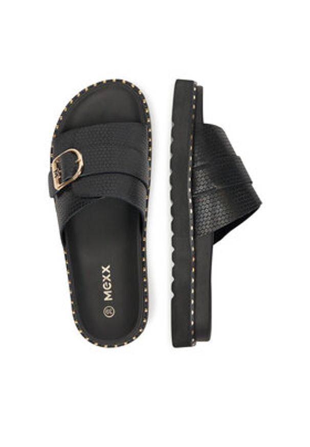 MEXX Klapki MX/019C-HY Czarny. Kolor: czarny. Materiał: skóra