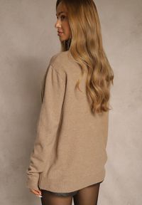 Renee - Beżowy Casualowy Golf z Bawełną i Wełną Reillisa. Okazja: na co dzień. Typ kołnierza: golf. Kolor: beżowy. Materiał: wełna, bawełna. Styl: casual #3