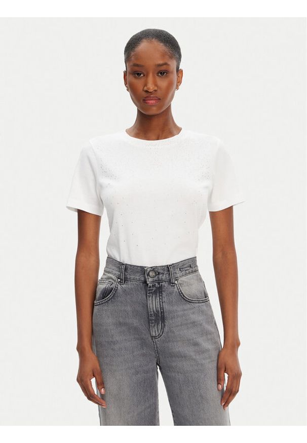 Marciano Guess T-Shirt 5RGI02 6298A Biały Regular Fit. Kolor: biały. Materiał: bawełna