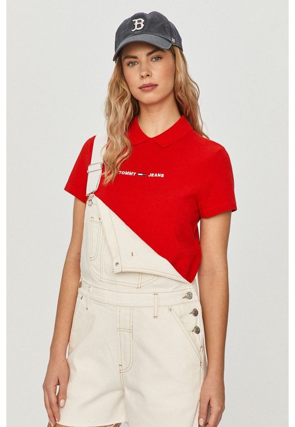 Tommy Jeans - Ogrodniczki. Okazja: na co dzień. Kolor: biały. Materiał: tkanina. Styl: casual