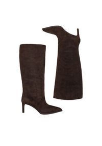 Gino Rossi - GINO ROSSI Kozaki EO-SLT2301-1601-2 Brązowy. Kolor: brązowy. Materiał: zamsz, skóra #9