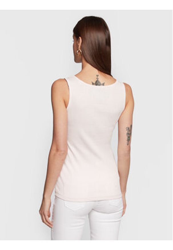 Guess Top W3RP07 K1814 Różowy Slim Fit. Kolor: różowy. Materiał: bawełna