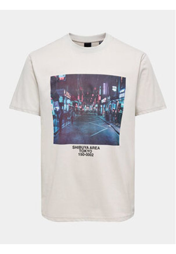 Only & Sons T-Shirt Lex 22028171 Szary Relaxed Fit. Kolor: szary. Materiał: bawełna