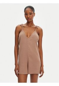 Roxy Kombinezon Sunrise And Sunset ERJX603456 Brązowy Regular Fit. Kolor: brązowy. Materiał: bawełna