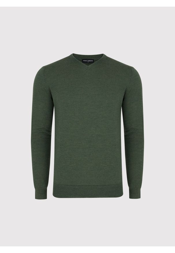 Pako Lorente - PAKO LORENTE - Wełniany sweter w kolorze zielonym. Okazja: na co dzień. Kolor: beżowy, zielony. Materiał: wełna. Sezon: jesień. Styl: casual