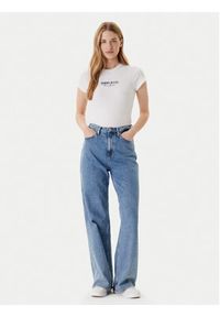 Tommy Jeans T-Shirt Logo Pointelle DW0DW20899 Écru Slim Fit. Materiał: syntetyk #3
