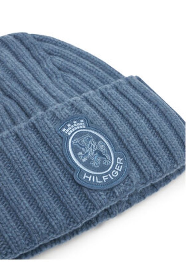 TOMMY HILFIGER - Tommy Hilfiger Czapka Th Crest Fluffy AW0AW18210 Niebieski. Kolor: niebieski. Materiał: wełna