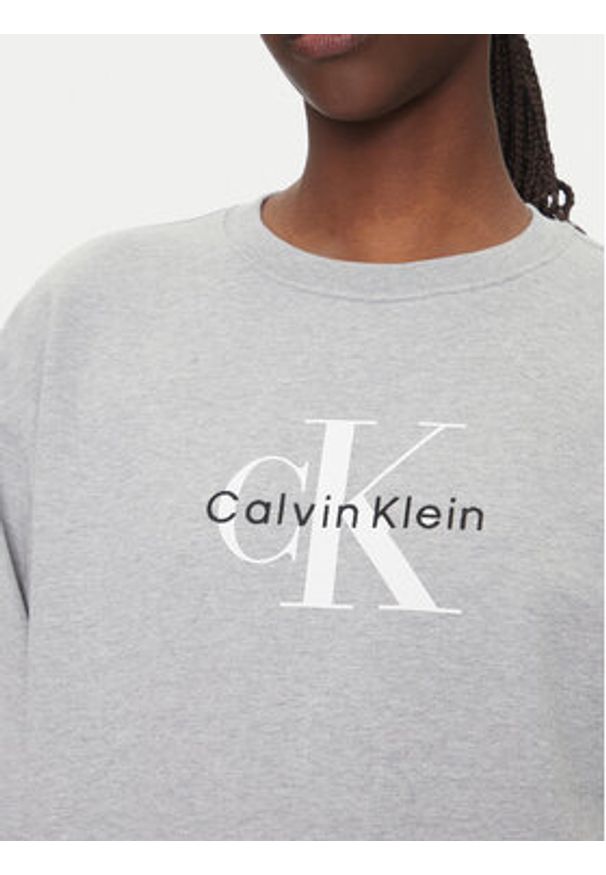 Calvin Klein Jeans Bluza Monologo LV047B234G Szary Relaxed Fit. Kolor: szary. Materiał: bawełna