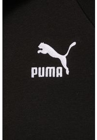 Puma bluza T7 Track 53007901 damska kolor czarny wzorzysta. Okazja: na co dzień. Kolor: czarny. Materiał: włókno, dzianina, materiał. Długość rękawa: raglanowy rękaw. Styl: casual #2