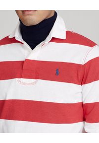 Ralph Lauren - RALPH LAUREN - Koszulka polo w pasy Rugby Custom Slim Fit. Okazja: na co dzień. Typ kołnierza: polo. Kolor: czerwony. Materiał: bawełna. Długość rękawa: długi rękaw. Długość: długie. Wzór: haft. Styl: klasyczny, casual, sportowy #3
