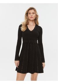 TwinSet - Sukienka dzianinowa TWINSET. Kolor: czarny. Materiał: dzianina