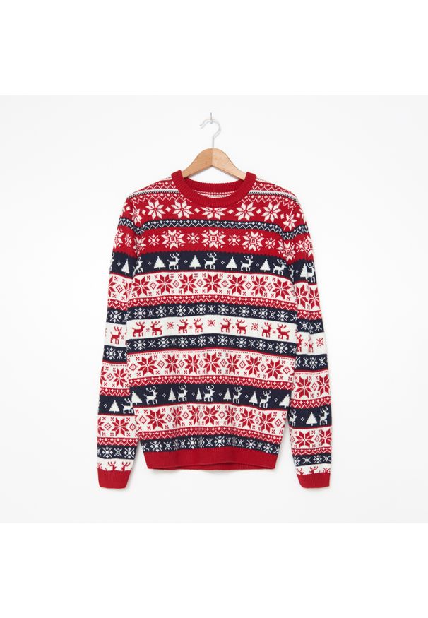 House - Sweter świąteczny męski - Wielobarwny. Styl: wizytowy