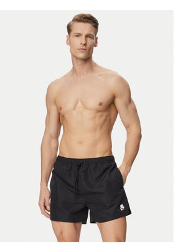 Karl Lagerfeld - KARL LAGERFELD Szorty kąpielowe B1M46011 Czarny Regular Fit. Kolor: czarny. Materiał: syntetyk