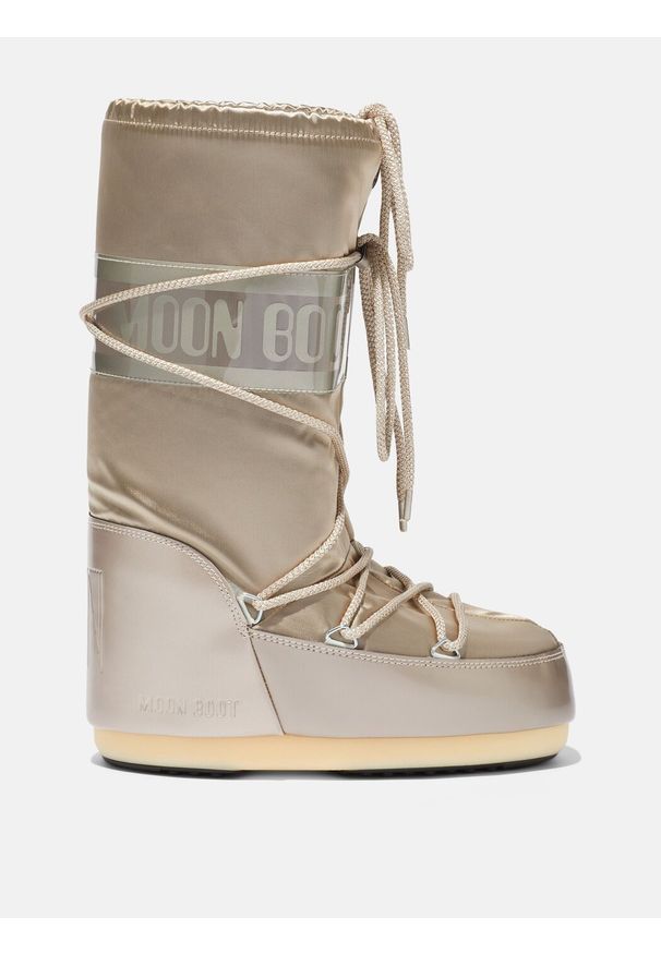Moon Boot ICON GLANCE PLATINUM SATIN BOOTS Śniegowce damskie. Kolor: szary