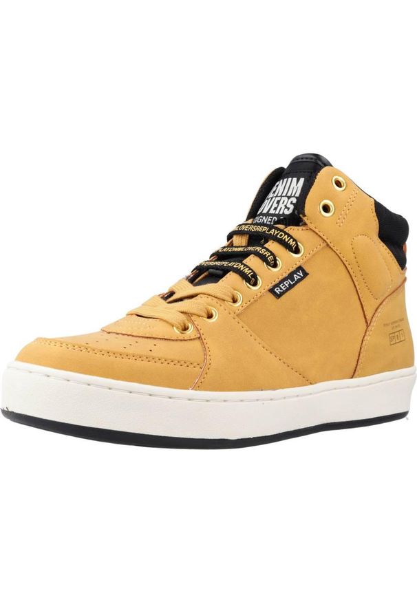 Replay - Buty REPLAY COBRA Żółty. Kolor: żółty. Materiał: syntetyk, tkanina. Styl: sportowy. Sport: turystyka piesza