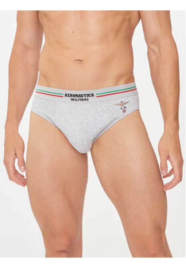 Aeronautica Militare Komplet 2 par slipów AM1USL001 Szary. Kolor: szary. Materiał: bawełna