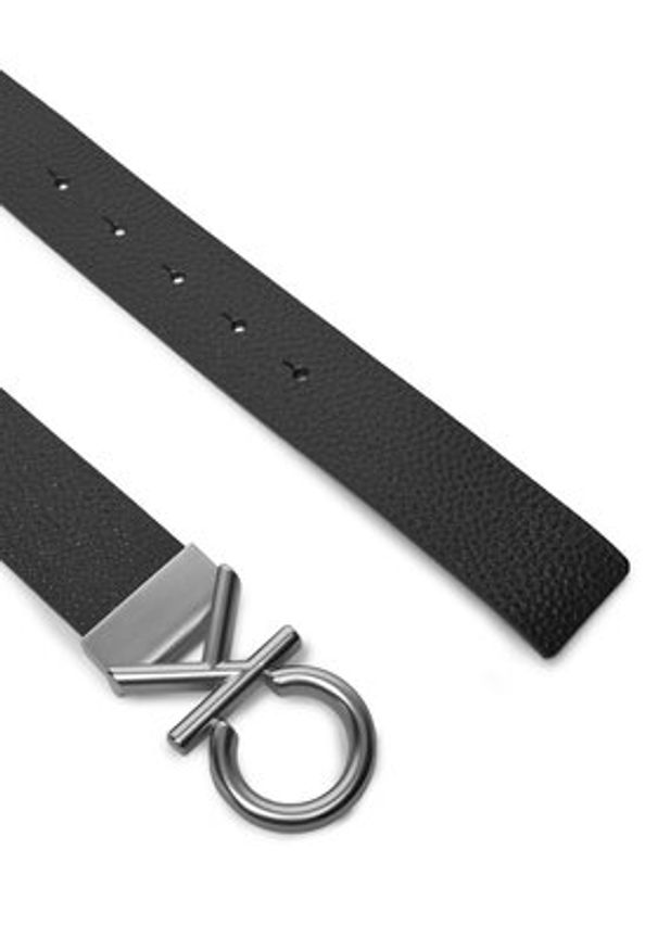 Calvin Klein Pasek Męski Ck Hallmark Logo 35Mm Adj LV04D7035G Czarny. Kolor: czarny. Materiał: skóra