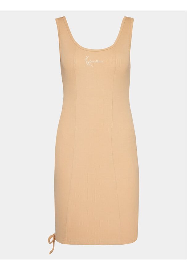 Karl Kani Sukienka letnia KW241-032-1 Beżowy Slim Fit. Kolor: beżowy. Materiał: bawełna. Sezon: lato