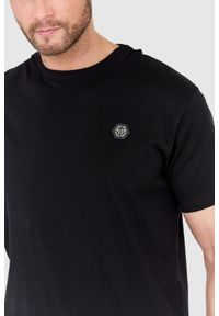Philipp Plein - PHILIPP PLEIN Czarny t-shirt z wężem na plecach z dżetów. Kolor: czarny #7