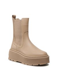 Sztyblety Badura. Kolor: beżowy. Materiał: skóra #1