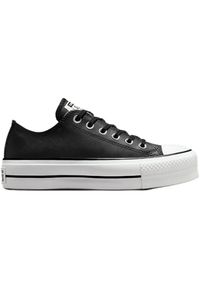 Trampki Converse Ctas Lift Clean Ox, Kobiety. Okazja: na co dzień. Kolor: czarny. Materiał: skóra, materiał
