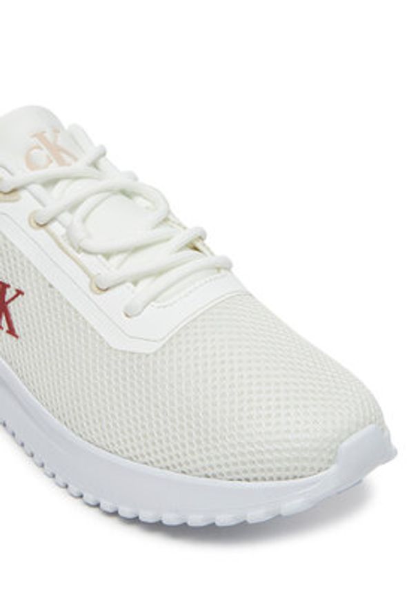 Calvin Klein Jeans Sneakersy Eva Runner L-Up Mix Mesh Logo Ck YW0YW01851 Biały. Kolor: biały. Materiał: materiał