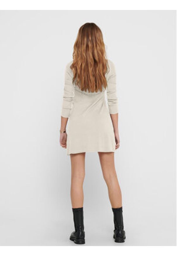 only - ONLY Sukienka dzianinowa 15185761 Écru Regular Fit. Materiał: wiskoza