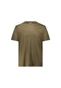 GANT - Koszulka męska Gant Linen Ss T-shirt lniany. Kolor: zielony. Materiał: len #1