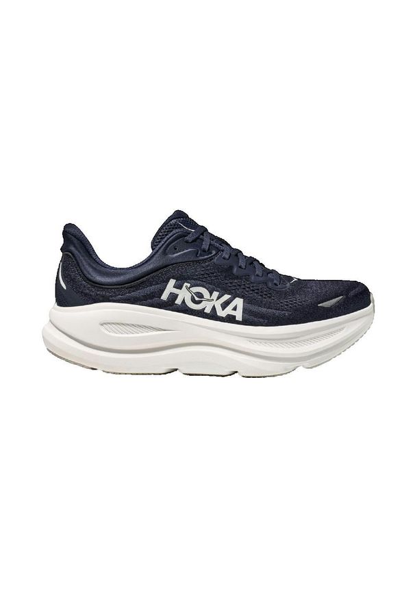 HOKA - Buty Hoka Bondi 9 Wygodne do Biegania Niebiesko-Białe. Okazja: na co dzień. Kolor: niebieski. Materiał: tkanina, syntetyk. Sport: bieganie, fitness