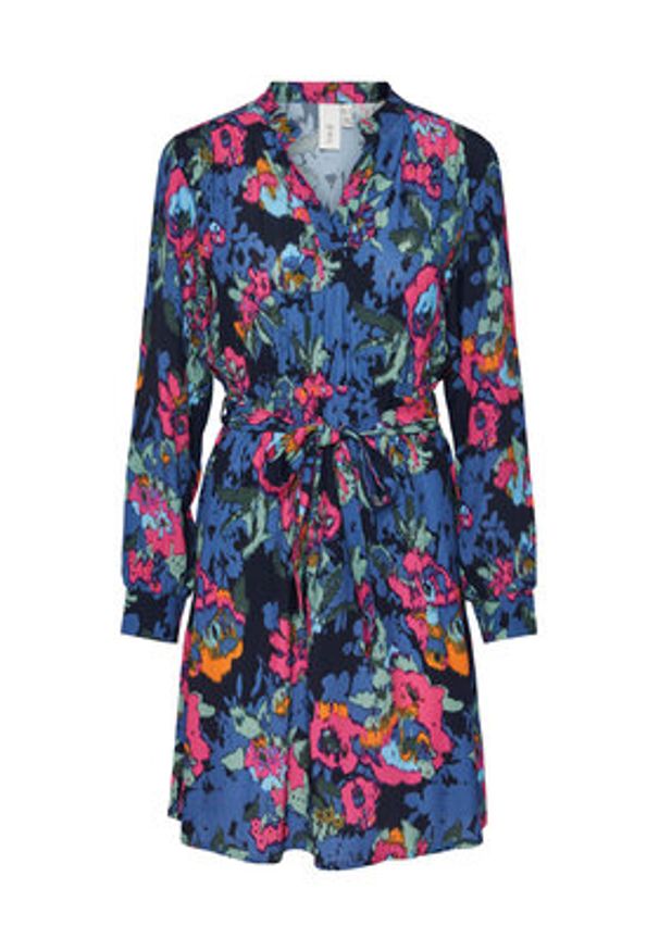 YAS Sukienka koszulowa 26030728 Kolorowy Regular Fit. Materiał: wiskoza. Wzór: kolorowy. Typ sukienki: koszulowe