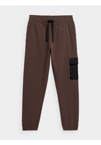outhorn - Spodnie dresowe joggery cargo męskie Outhorn - brązowe. Kolor: brązowy. Materiał: dresówka