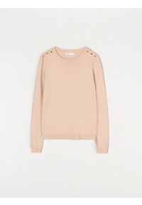 Sinsay - Sweter z ozdobnymi guzikami - kremowy. Kolor: kremowy #1