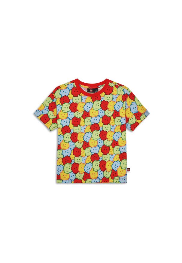 Koszulka dziecięca LEGO Iconic z bio bawełny Taffy 203, czerwona.. Kolor: czerwony. Materiał: bawełna. Długość rękawa: krótki rękaw. Długość: krótkie. Wzór: kolorowy, nadruk. Sezon: lato