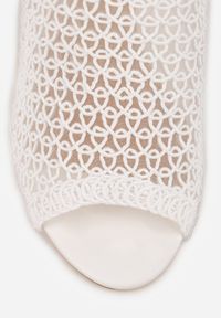 Born2be - Białe Sandały Vices na Szpilce z Ażurową Cholewką Nelathra. Okazja: na imprezę. Kolor: biały. Wzór: ażurowy. Obcas: na szpilce. Styl: wizytowy, elegancki #3