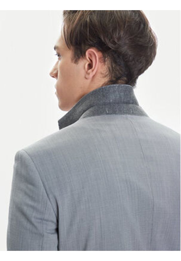 BOSS Garnitur H-Huge 50546087 Szary Slim Fit. Kolor: szary. Materiał: wełna, syntetyk