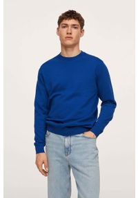 Mango Man - Sweter TEN. Okazja: na co dzień. Kolor: niebieski. Materiał: dzianina. Długość rękawa: długi rękaw. Długość: długie. Styl: casual