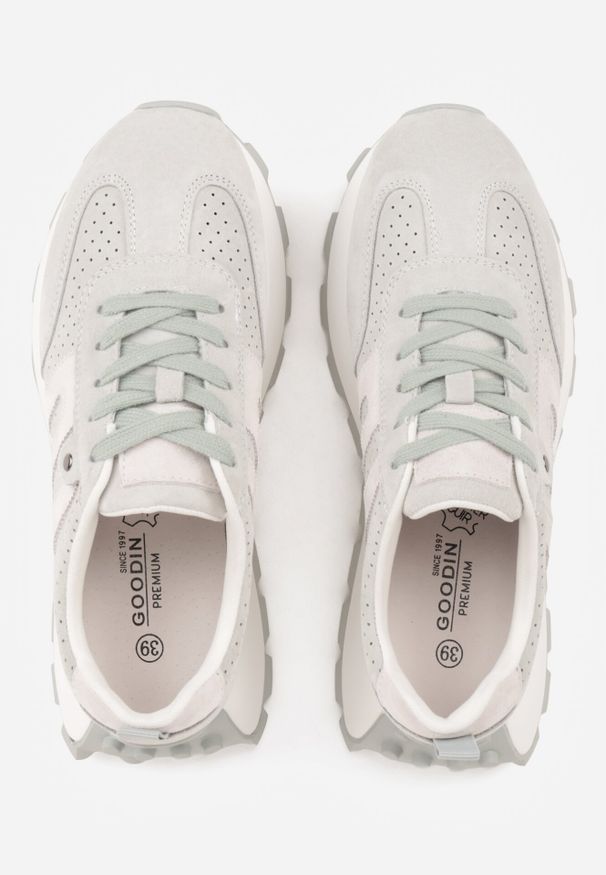 Born2be - Jasnozielone Zamszowe Sneakersy na Grubej Podeszwie Geometrycznym Wzorem Zitula. Okazja: na spacer, na co dzień. Kolor: zielony. Materiał: zamsz. Wzór: geometria. Sport: turystyka piesza