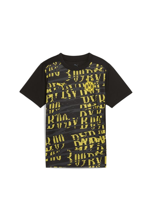 Puma - Młodzieżowa koszulka przedmeczowa Borussia Dortmund 24/25 PUMA. Kolor: czarny, wielokolorowy, żółty. Sport: piłka nożna