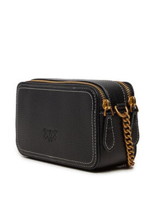 Pinko Torebka Pelle Bottalata 103799 Czarny. Kolor: czarny. Materiał: skórzane