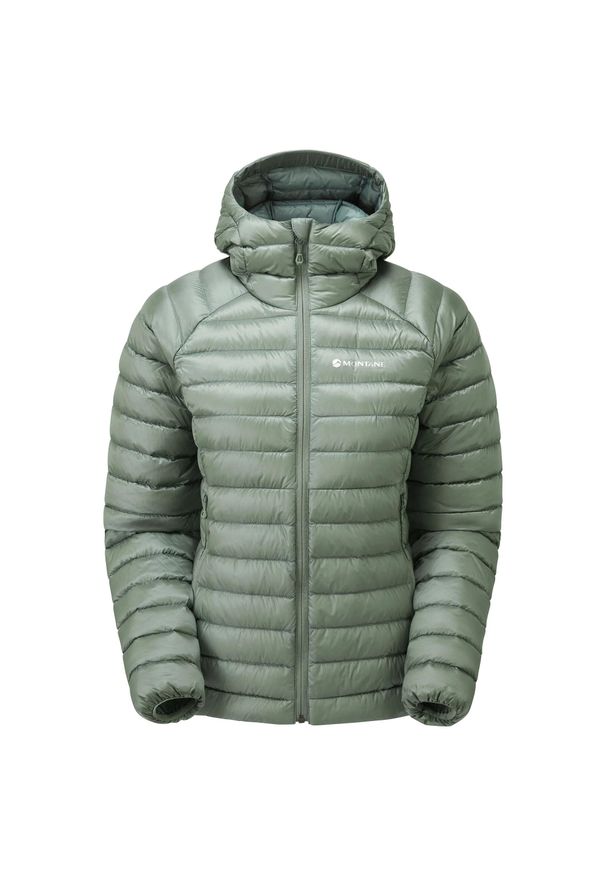 Damska kurtka z kapturem Montane Anti-Freeze. Typ kołnierza: kaptur. Kolor: zielony. Materiał: puch. Sport: wspinaczka
