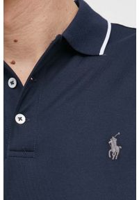 Polo Ralph Lauren polo męski kolor granatowy z aplikacją. Typ kołnierza: polo. Kolor: niebieski. Materiał: poliester. Długość rękawa: krótki rękaw. Długość: krótkie. Wzór: aplikacja #5