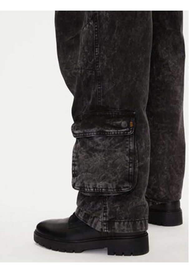 Alpha Industries Jeansy Canvas Acid Pant 156212 Czarny Regular Fit. Kolor: czarny