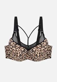 Born2be - Panterkowy Biustonosz z Ozdobną Siateczką i Paseczkami przy Dekolcie Anesa #1