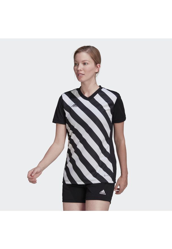 Adidas - Entrada 22 Graphic Jersey. Kolor: czarny, biały, wielokolorowy. Materiał: jersey. Sport: piłka nożna