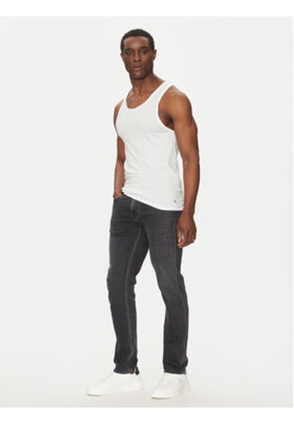 Calvin Klein Underwear Komplet 3 tank topów Tank 3Pk LV00NB4184 Biały Slim Fit. Kolor: biały. Materiał: bawełna, syntetyk