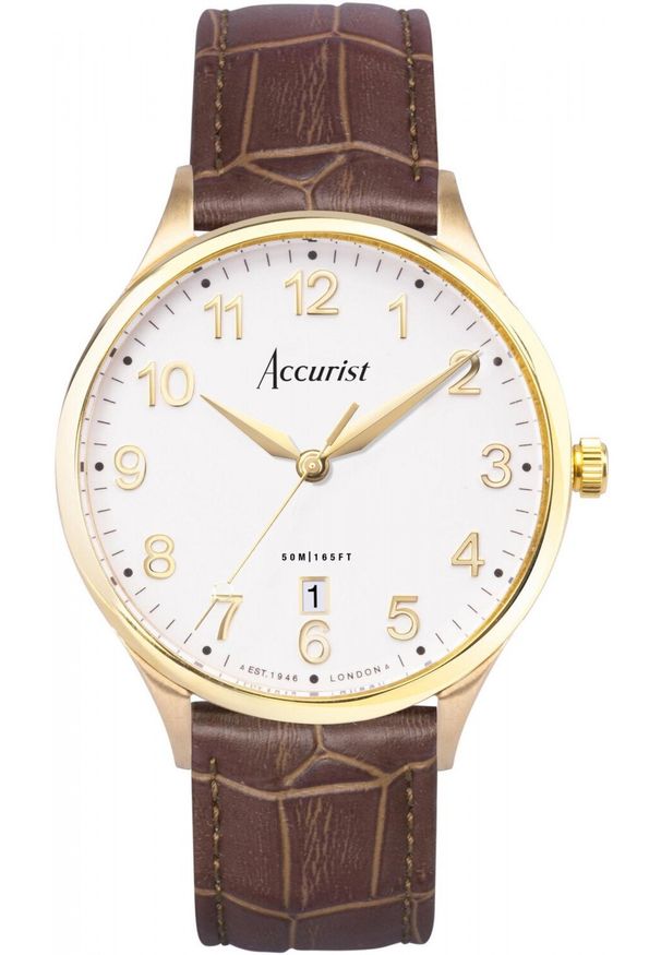 orient - Zegarek Orient Zegarek męski Accurist 73001 brązowy. Kolor: brązowy
