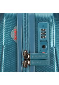 Wittchen - Duża walizka z polikarbonu geometryczna niebieska. Kolor: niebieski. Materiał: guma. Wzór: geometria #10