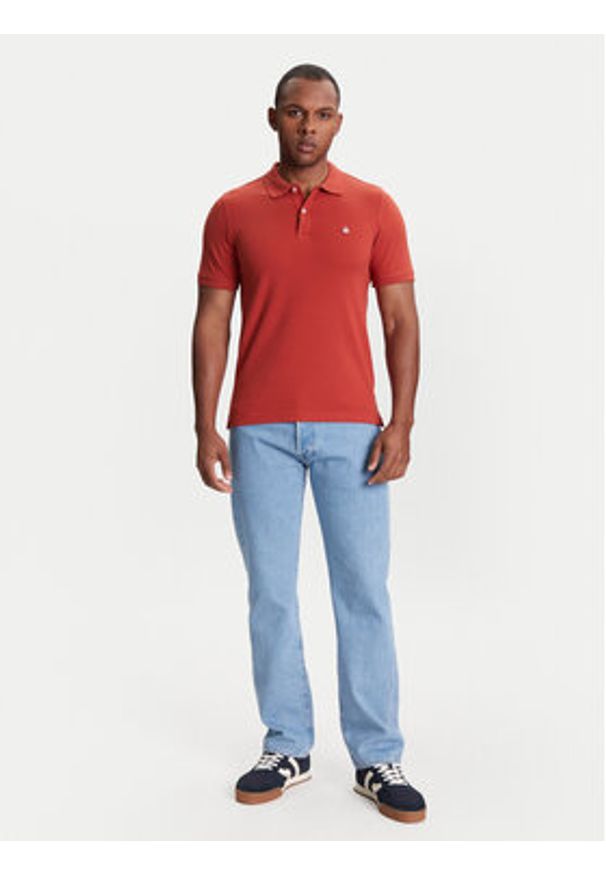 United Colors of Benetton - United Colors Of Benetton Polo 3WG9U301Z Czerwony Slim Fit. Typ kołnierza: polo. Kolor: czerwony. Materiał: bawełna