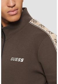Guess - GUESS Brązowa męska rozpinana bluza z lampasami Mickey, Rozmiar L. Kolor: brązowy #6