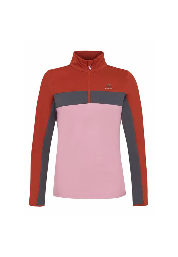 Damska bluza rozpinana 1/4 Protest Prtnaiads. Kolor: czerwony, wielokolorowy, pomarańczowy. Sezon: zima. Sport: fitness